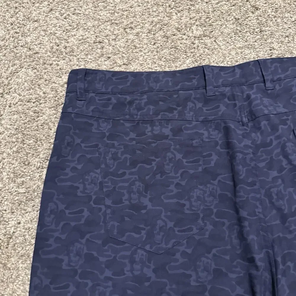 Peter Millar Golf Shorts Mens 44 Navy Skull Camo Performance Stretch 5 Pocket